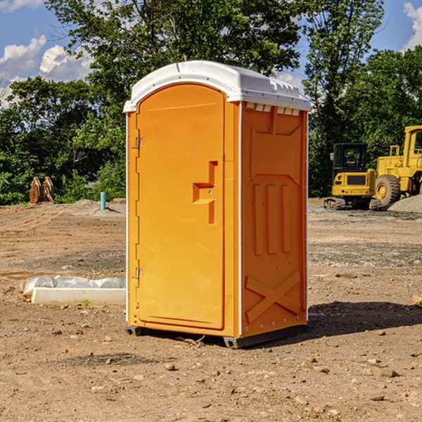 can i customize the exterior of the porta potties with my event logo or branding in Portageville New York